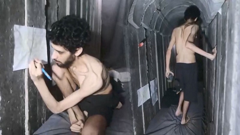 앙상한 <b>인질</b> 공개하자‥"가자 전체 정복해야"