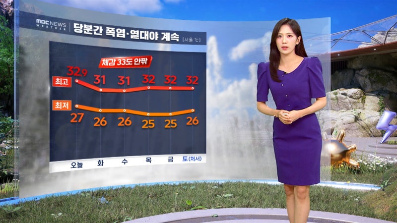 [날씨] 내일 오전까지 중북부 비‥당분간 <b>폭염</b>·열대야