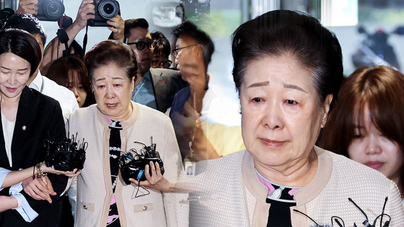 <b>한학자 특검</b> 첫 출석‥소환 불응 이유는 "아파서"