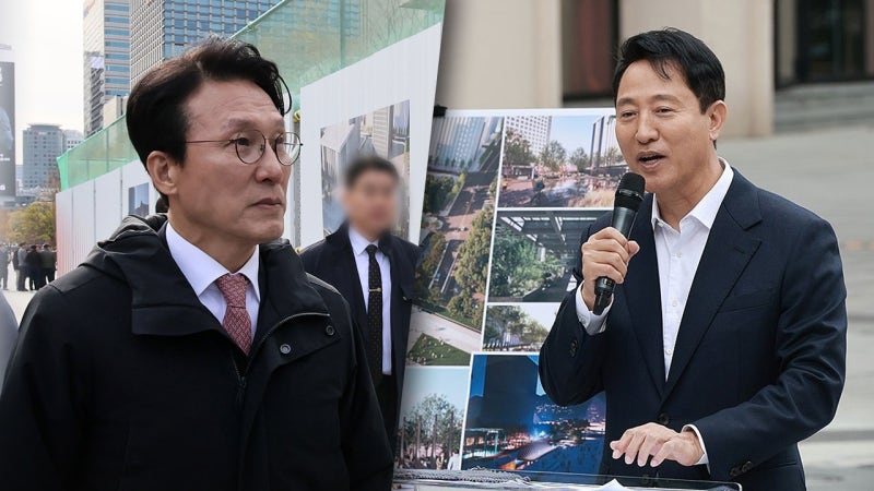 세종대왕·이순신 옆에 받들어총? <b>오세훈</b>표 사업에 김민석 또 제동