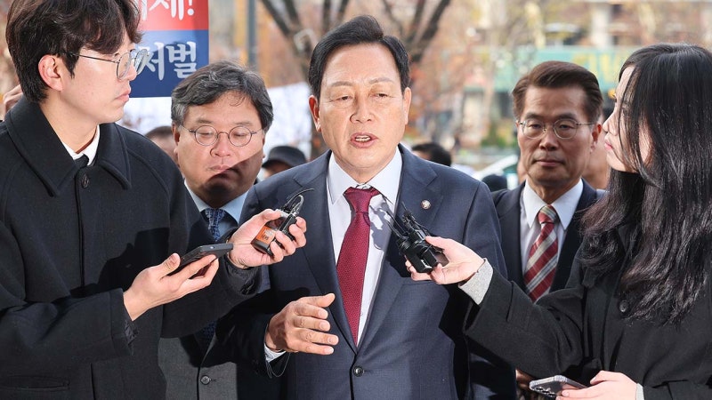 '양평 개발 특혜 의혹' <b>김선교 특검 출석</b>‥"강압 수사"