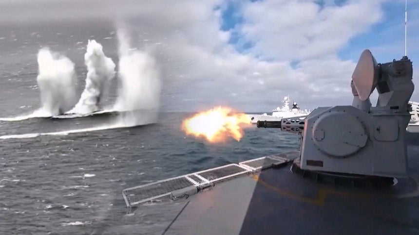 대만 해역 포위 훈련하는 중국군