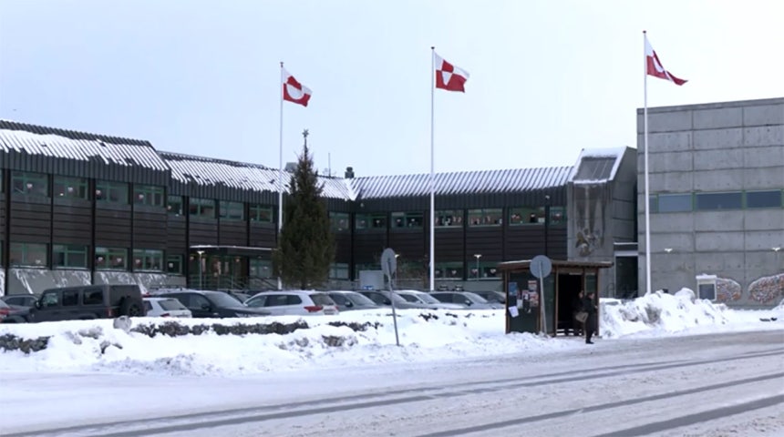 누크 시내에 게양된 그린란드 깃발