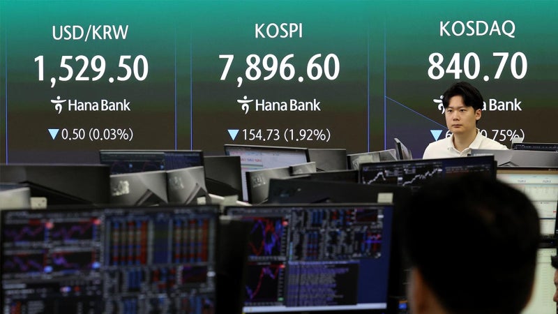 삼성전자 역대 최대 실적에도 코스피 4.9% 급락‥서킷 브레이커까지