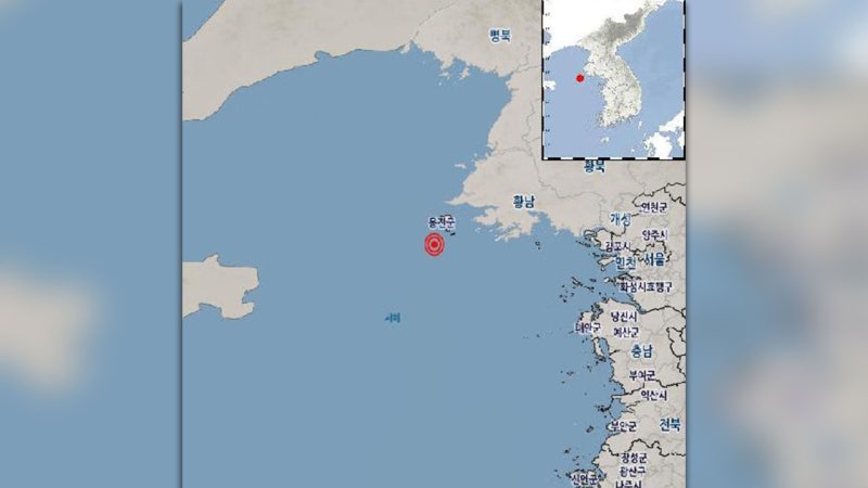 기상청 "인천 <b>백령도</b> 부근 바다서 규모 <b>2.5 지진</b>"