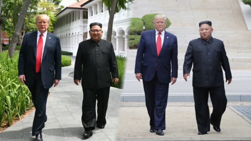 <b>트럼프</b>, 또 '<b>김정은</b> 투샷 <b>사진</b>' 올려‥결렬 회담은 빼