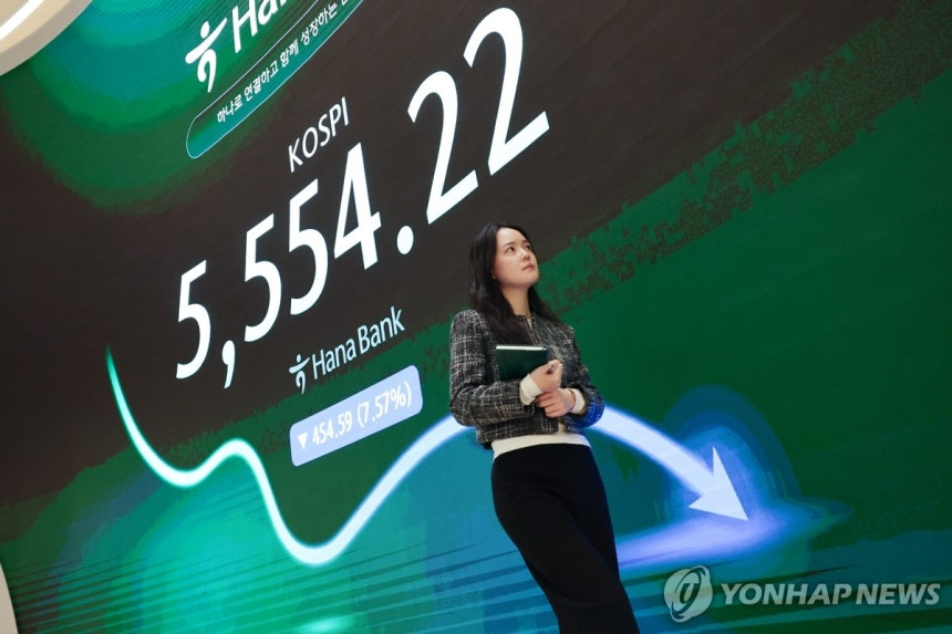  15일 서울 중구 하나은행 딜링룸에 코스피 종가가 표시돼있다. 연합뉴스