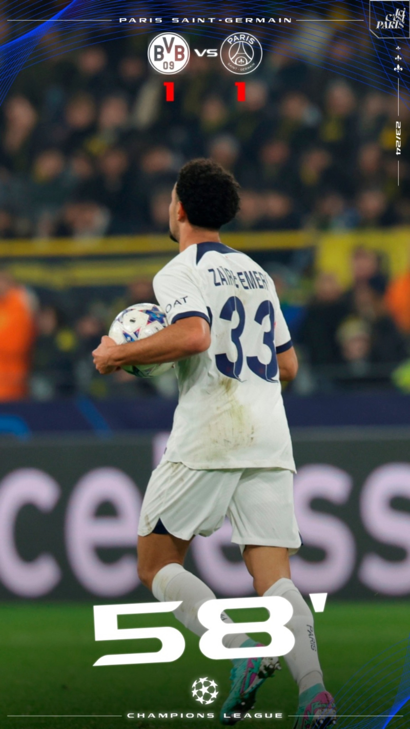 ‘자이르-에머리 동점 골’ PSG, 간신히 UCL <b>16강</b> 진출…<b>이강인</b> 68분