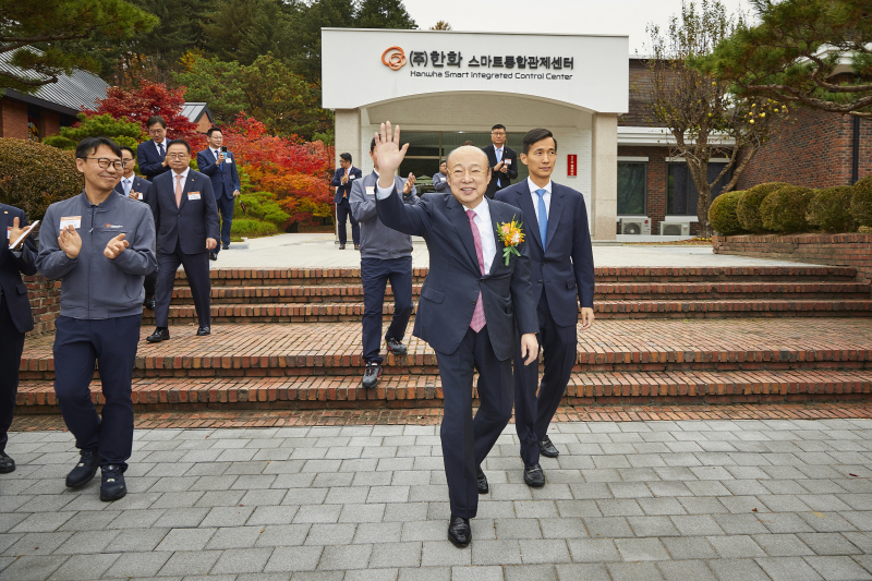 ㈜한화·한화에어로스페이스 보은사업장 찾은 김승연 회장. 한화그룹 제공