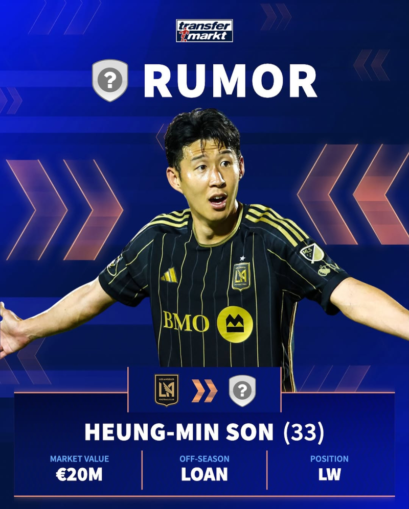 SON, <b>MLS</b> 시즌 마치고 유럽 리그로 임대?…“밀란, <b>손흥민</b> 영입 검토”