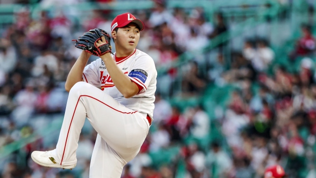 15일 인천 KIA전에서 시즌 7승을 달성한 김민준. SSG 제