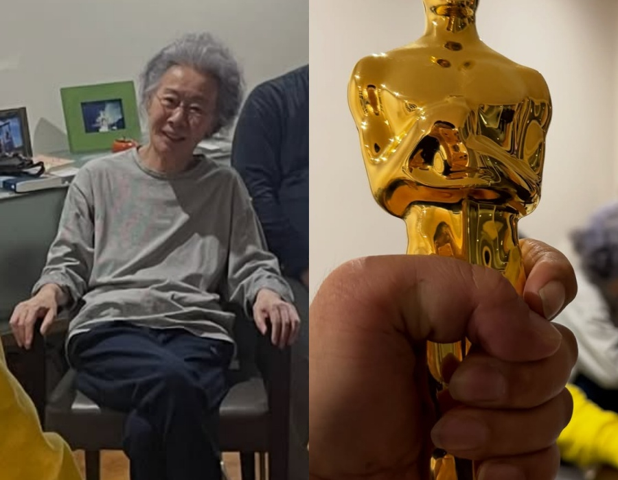 <b>윤여정</b>, 오스카 트로피와 함께한 <b>팔순 잔치</b>…김수철·정재승 등 축하 [I...