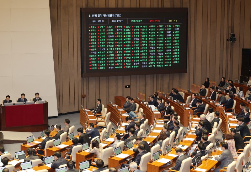 ‘주주에 대한 이사 충실의무’ <b>상법 개정안</b>, 야당 주도 <b>국회 통과</b>