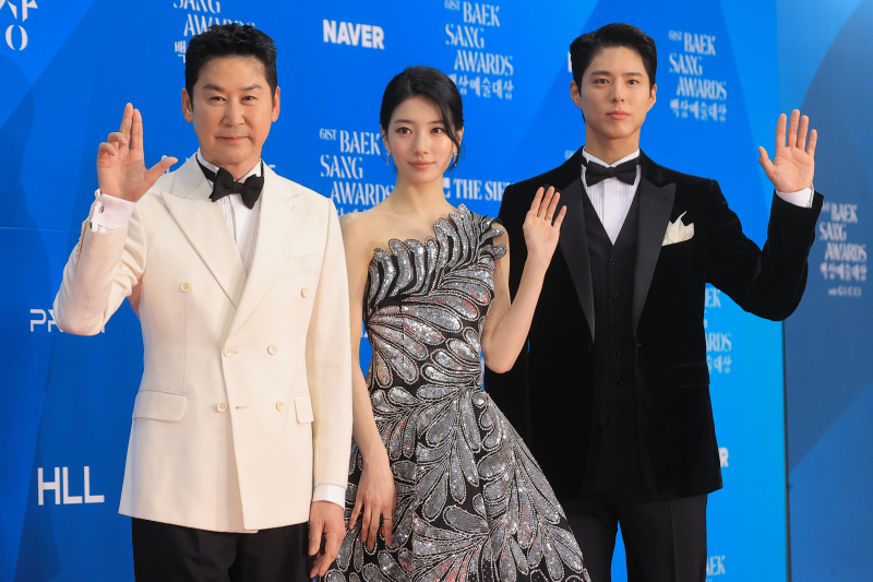 백상예술대상 사회 맡은 신동엽, 수지, 박보검. [사진 연합뉴스]