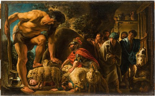 폴리페모스의 동굴을 탈출하려는 오디세우스,야코프 요르단스,1630~1635.푸시킨 박물관 웹사이트