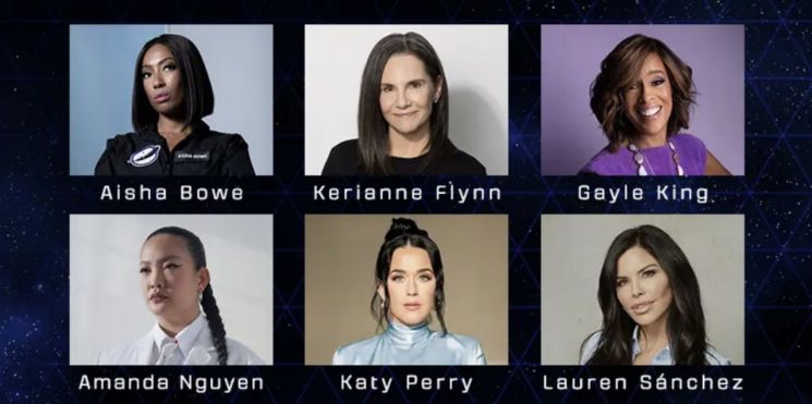 블루오리진은 27일(현지시간) 우주선 뉴셰퍼드의11번째 유인 비행에 케이티 페리를 비롯해 총 6명의 민간인 여성이 탑승한다고 밝혔다. 사진=블루오리진 홈페이지