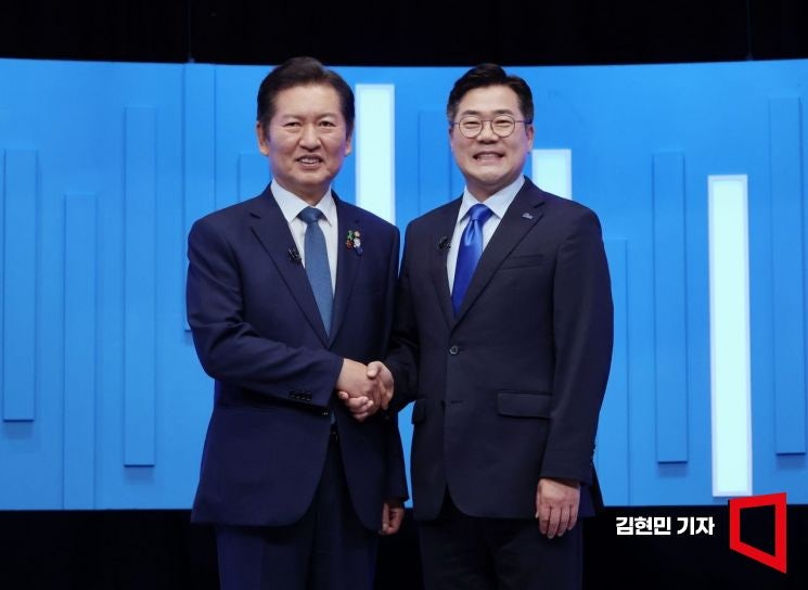 민주, <b>당대표 후보</b> TV토론…<b>정청래</b>·<b>박찬대</b> 尹탄핵 기여 강조