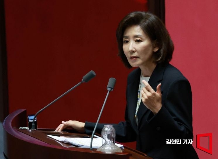 <b>나경원</b> "<b>이재명 대북 송금</b> 무죄 만들기? 민주당, 사법 농락 중단하라"