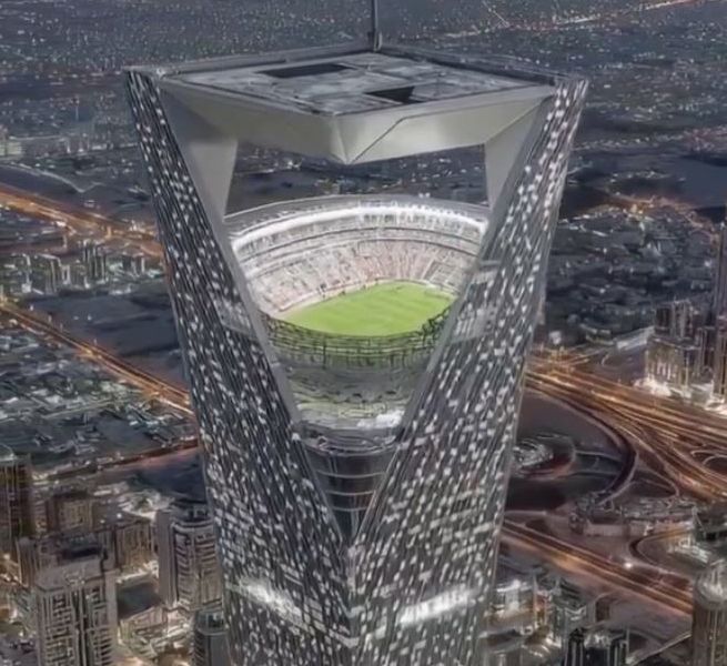 63빌딩보다 높은 사우디 '하늘 축구장' 조감도 떴다 ㄷㄷ