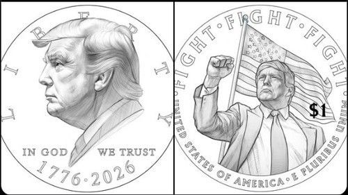 사회관계망서비스(SNS)에 공개된 미국 독립 250주년 기념주화 디자인 초안.엑스