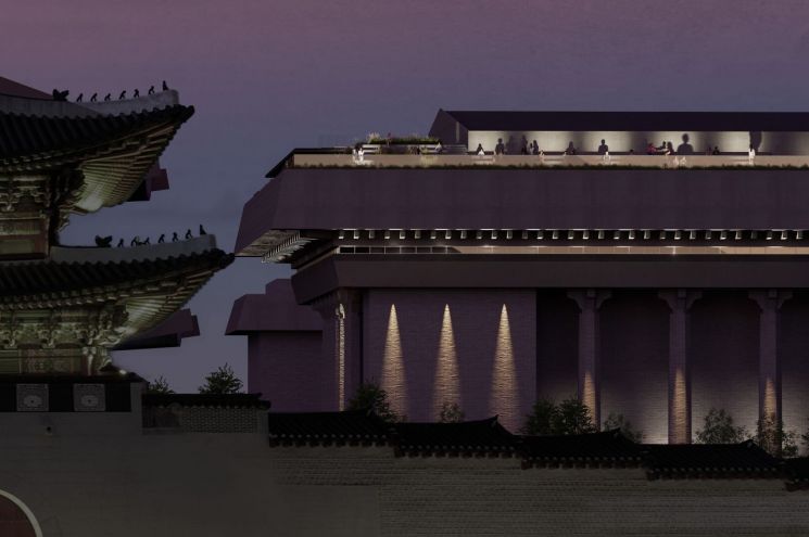 세종문화회관 옥상 개방 사업의 설계 공모 최종 당선작.서울시