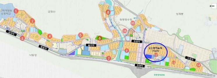 화명,금곡 선도지구 선정 구역 위치.