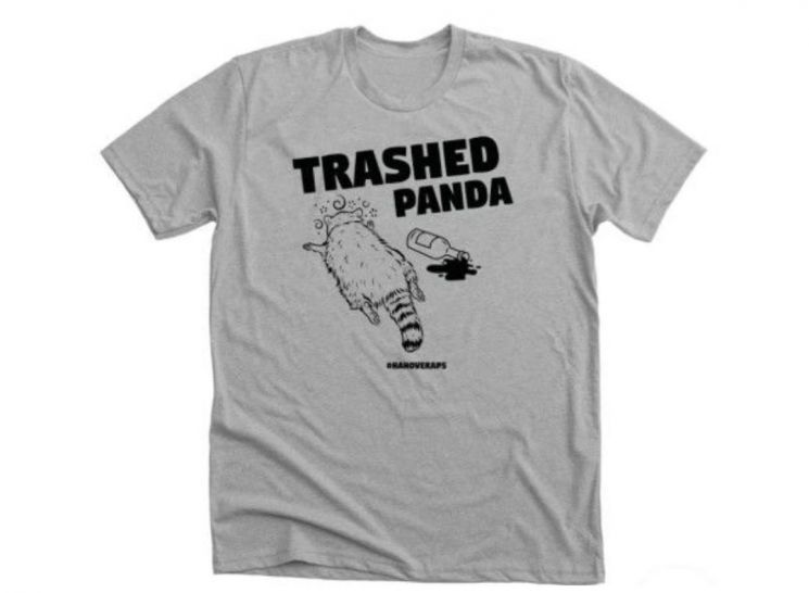 '만취 라쿤' 이미지로 만든 티셔츠.사회관계망서비스(SNS)