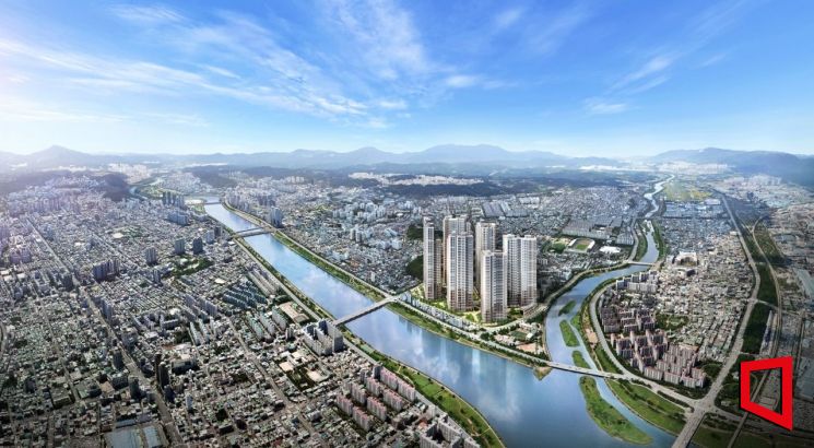 Perspective view of Ulsan Taehwa River I-Park. Provided by HDC Hyundai Development Company