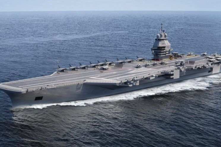 프랑스 국영 조선업체 나발그룹이 공개한 차세대 항공모함(PANG)의 외관 구상도.나발(Naval) 그룹 홈페이지