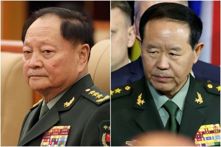 장유샤 부주석(왼쪽)·류전리 참모장 연합뉴스