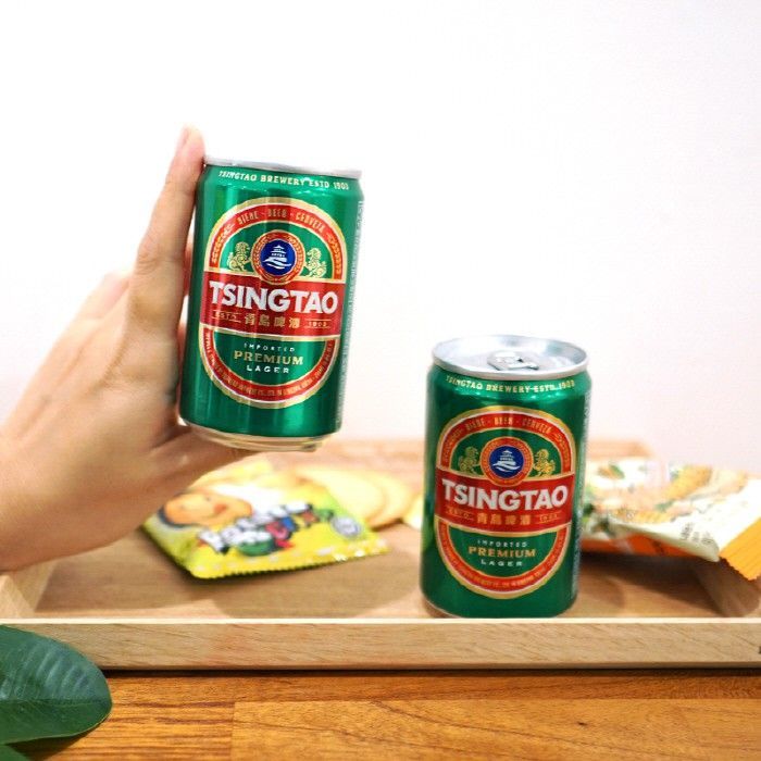 글로벌 프리미엄 맥주 브랜드인 칭따오(TSINGTAO)의 200ml 용량 '칭따오 미니캔'.비어케이
