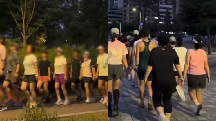 러닝크루와 관련 모임이 늘면서 과거 러닝크루의 ‘길막’ 논란이 되풀이될 수 있다는 우려가 나온다. 엑스 캡처
