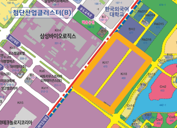 삼성바이오로직스가 입찰하는 송도 11공구 첨단산업 클러스터 산업시설용지(Ki17,<a href=
