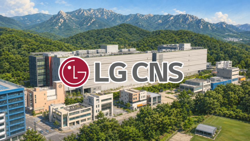 경기 고양시에 위치한 삼송데이터센터와 LG CNS 로고 /챗GPT의 도움을 받아 제작한 이미지입니다.