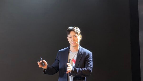 배정호 카카오뱅크 외국인고객캠프장이 12일 서울 동대문 노보텔 앰배서더 호텔에서 열린 '외국인 서비스 프레스톡'에서 발언하고 있다. /사진=김홍준 기자