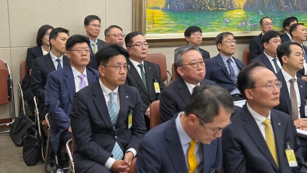 <b>5대 은행장</b>, 국감장 <b>해킹</b> 대응·피해보상 질의에 진땀