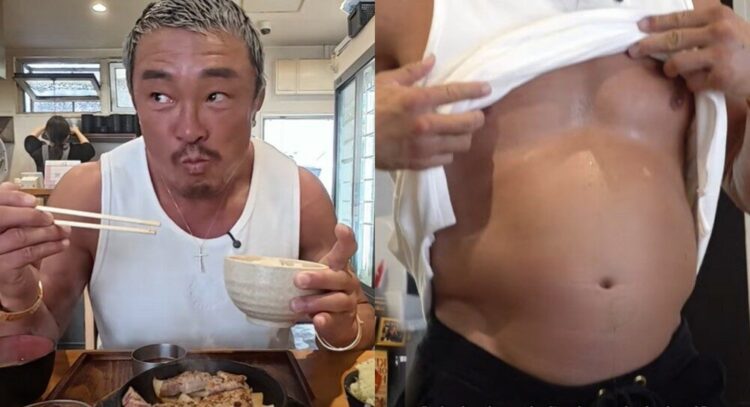 전 이종격투기 선수 추성훈이 식사 후 순식간에 복근이 사라진 모습을 공개했다.[사진=유튜브 채널 '추성훈 ChooSungHoon']