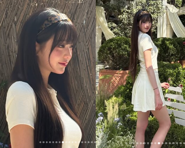 큰 키의 장원영은 힙 운동으로 하체가 더욱 탄탄하고 길어 보인다. [사진=장원영 SNS]