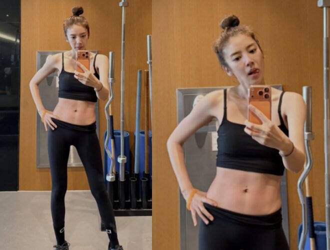 47kg <b>손담비</b>, 출산 7개월 만에 <b>복근</b>이? 야식 끊고 ‘이 운동’ 했다는데