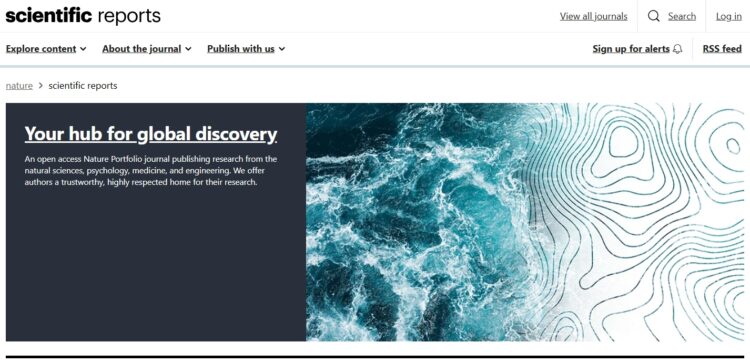 사진=Nature 계열 Scientific Reports 홈페이지 캡처.