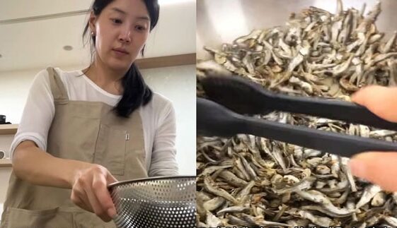 솔치는 멸치와 비슷하게 생겼으나 크기가 더 크다.가늘고 기다란 멸치와는 다르게 솔치의 몸통은 옆으로 퍼진 편이다.사진=유튜브 채널 '한지혜'