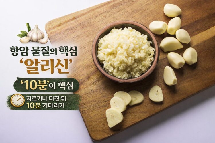 마늘을 자르거나 으깨면 항암물질인 알리신이 생성된다.사진=클립아트코리아