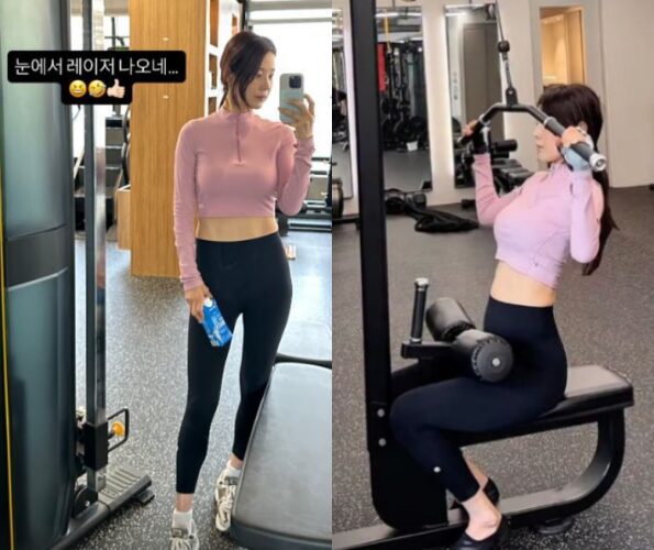 한지혜가 운동으로 가꾼 몸매를 자랑했다. 사진=한지혜 인스타그램