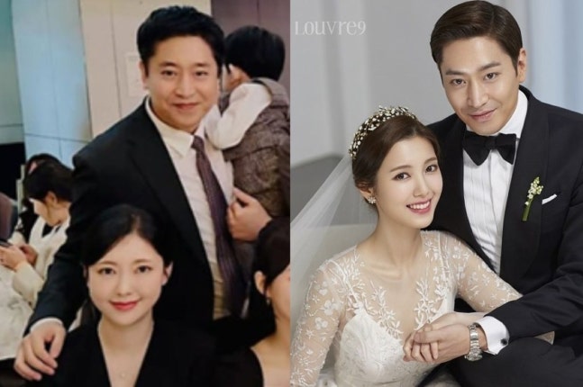 이민우의 결혼식에 참석한 에릭(왼쪽)은 2017년 결혼 당시 보다 둥글둥글해진 모습이다. 사진=조선희 작가 SNS, L&J엔터테인먼트