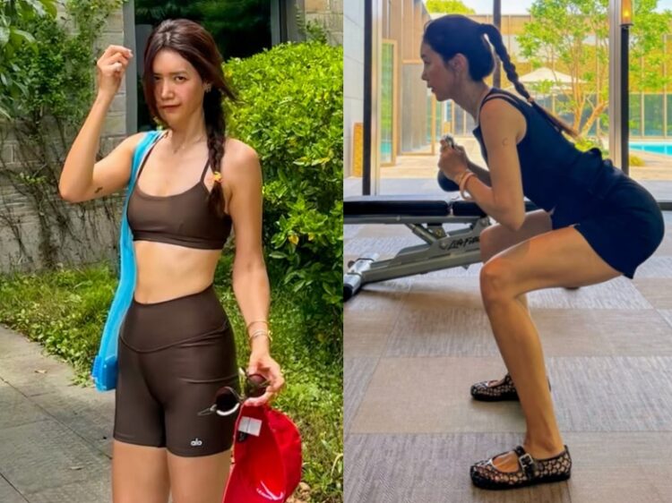 채정안이 스쿼트를 하고 있다.사진=채정안 인스타그램