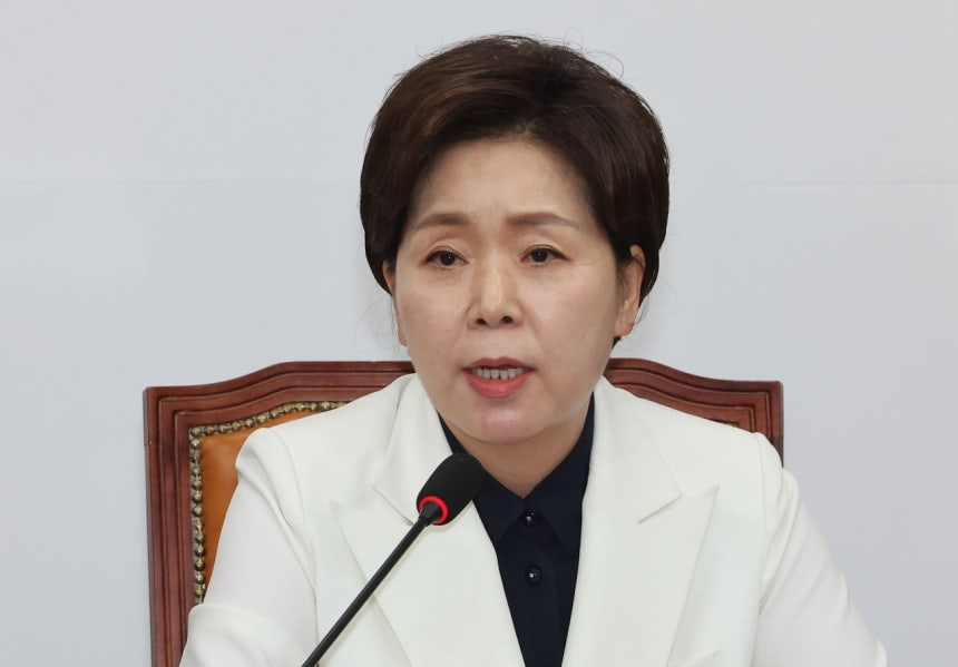 국민의힘 양향자 최고위원이 4월9일 국회에서 열린 최고위원회의에서 발언하고 있다. ©연합뉴스