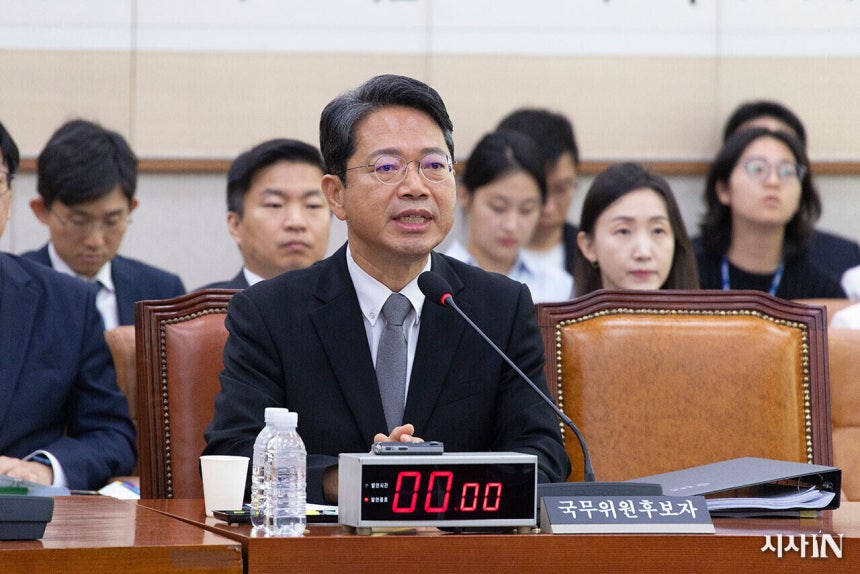 9월15일 국회에서 열린 김승원 법무부 장관 후보자가 인사청문회에서 의원 질의에 답하고 있다. ©시사IN 이명익