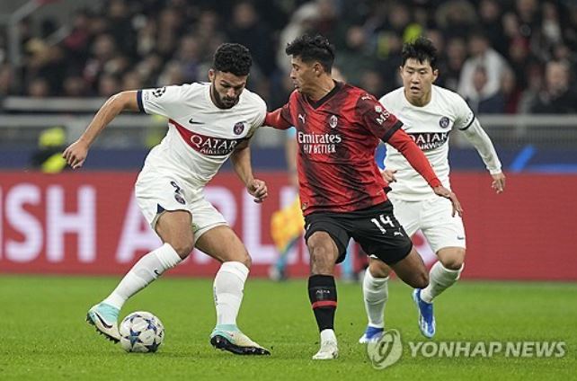 PSG 이강인, 챔스 AC 밀란전 교체 출전 4경기 연속 공격포인트 실패