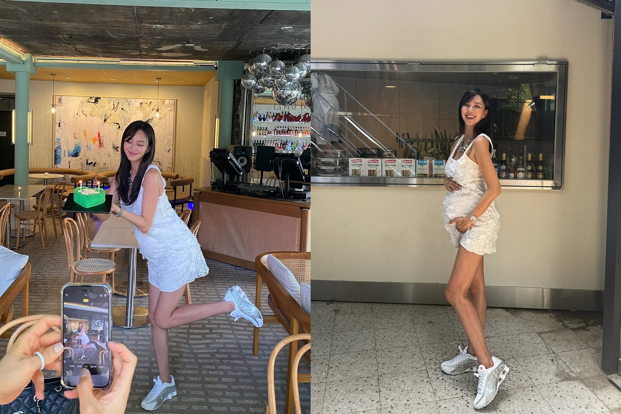 '송재희' <b>지소연</b>, '<b>쌍둥이 임신</b>' 5개월 맞아?…슬랜더 몸매에 지인들...