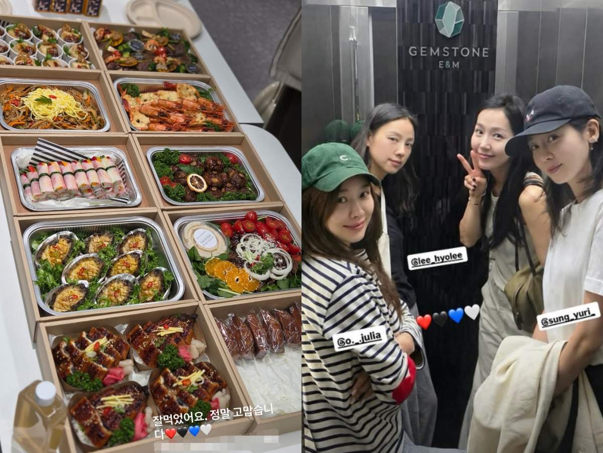 ピンクルのメンバーがファンから届いた料理入り弁当と4人の写真を公開